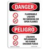 Signmission Safety Sign, OSHA Danger, 18" Height, Aluminum, Flammable Liquids No Smoking Spanish OS-DS-A-1218-VS-1244